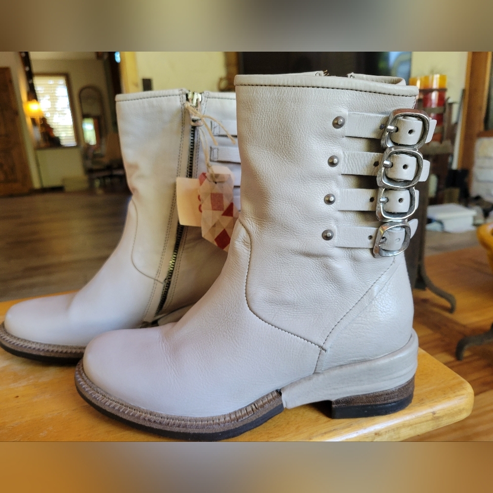 NIB A.S.98 Spero Ice Women's Leather Mid-Calf Buckle Boots 38